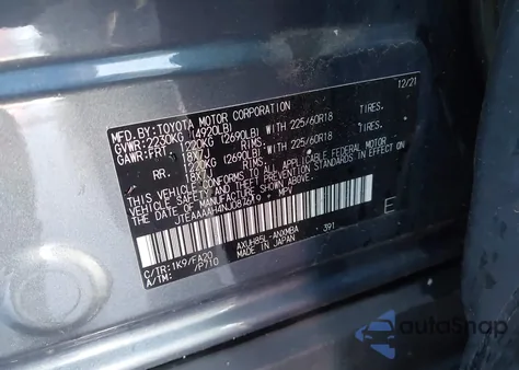 2022 Toyota Venza Le z USA, uszkodzony, nr VIN JTEAAAAH4NJ087619